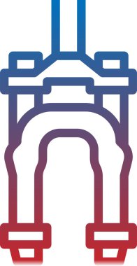 Bisiklet çatal simgesi, vektör illüstrasyonu