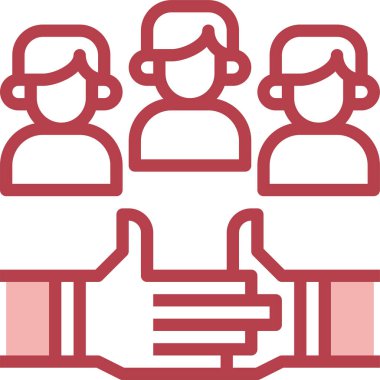 Takım çalışması ikonu. Basit bir tasarım. Çizgi vektörü. Beyaz arkaplanda izole et.