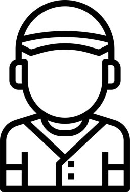 Beyzbol oyuncusu simgesi, vektör illüstrasyonu