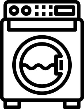 Çamaşır makinesi ikon vektörü. elektrik aygıtları simge satırı biçimi