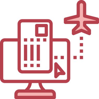 E-bilet simgesi, vektör illüstrasyonu