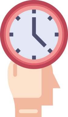 Alarm beyin işlem simgesi, vektör illüstrasyonu