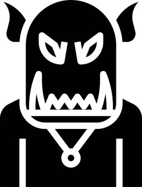 Beyaz arkaplanda vektör şeytan simgesi 