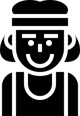 Kadın atlet simgesi, vektör illüstrasyonu