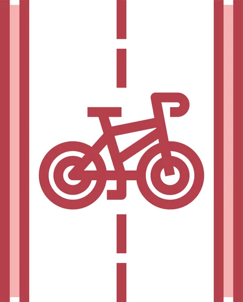 Fietspad Icoon Vector Illustratie — Stockvector