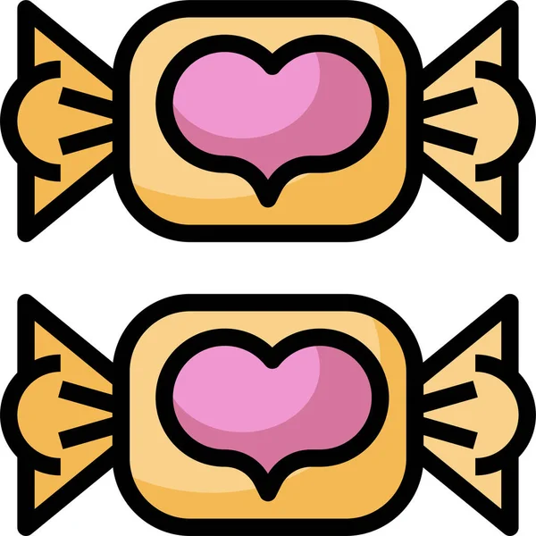 Valentine Candy Icon Vector Illustration — Stock Vector