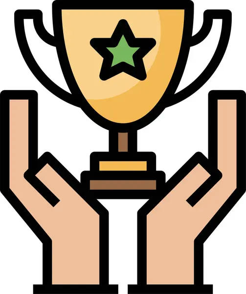 Trophy Cup Award Vector Icon Flat Style — Stock Vector