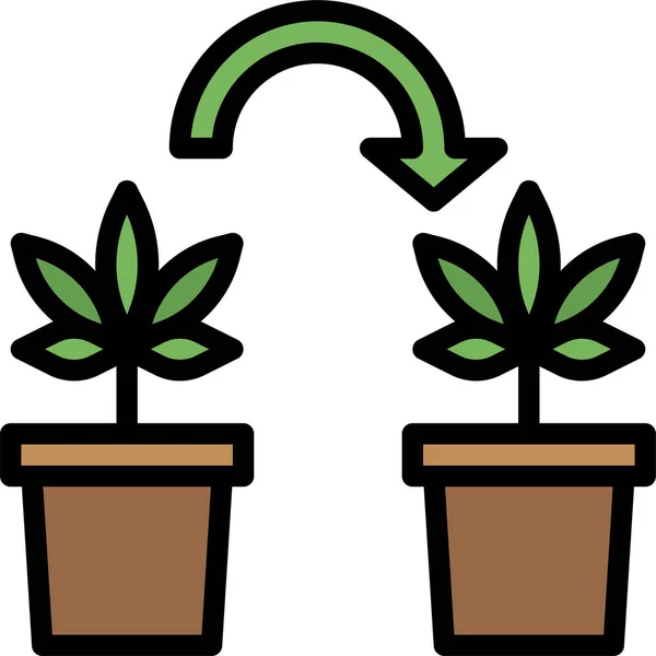 Icono Clonación Cannabis Ilustración Vectorial — Archivo Imágenes Vectoriales