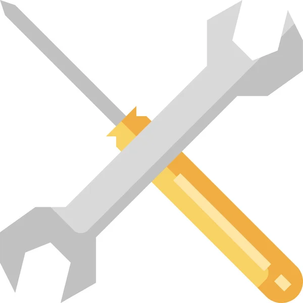 Значок Гаечного Ключа Отвертки Значок Вектора Инструментов — стоковый вектор