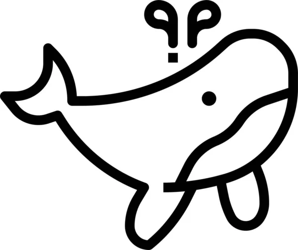 Icono Vector Ballena Animal Símbolo Acuático Signo Vectorial Plano Aislado — Archivo Imágenes Vectoriales