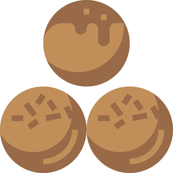 Chokladbollar Ikon Vektor Illustration — Stock vektor