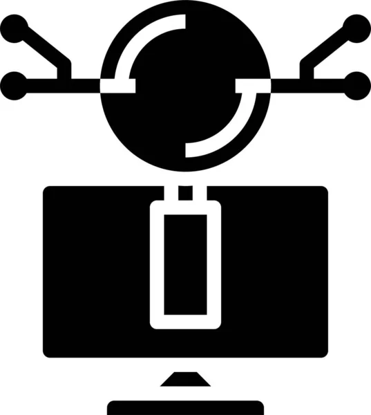 Ikone Der Computeranalyse Vektorillustration — Stockvektor