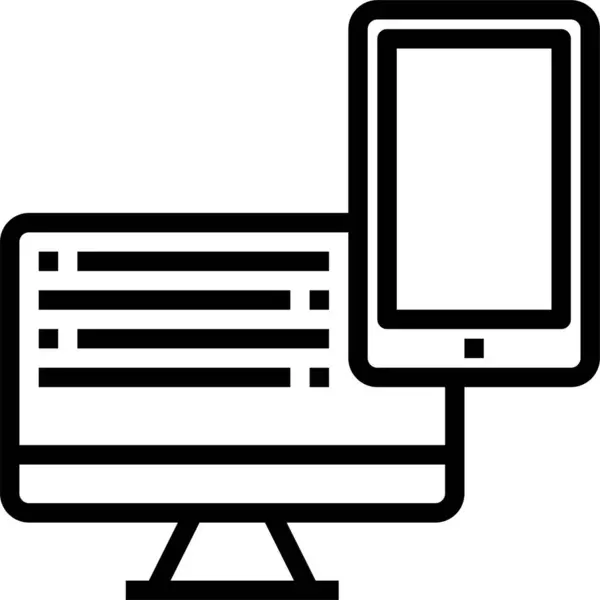 Adaptive Smartphone Schnittstelle Mit Handy Und Computer Symbol Vektorillustration — Stockvektor