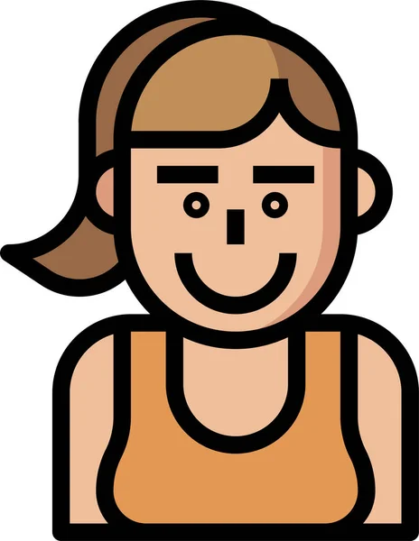 Junge Frau Cartoon Avatar Vektorillustration — Stockvektor