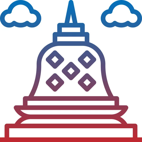 Ícone Templo Borobudur Ilustração Vetorial —  Vetores de Stock