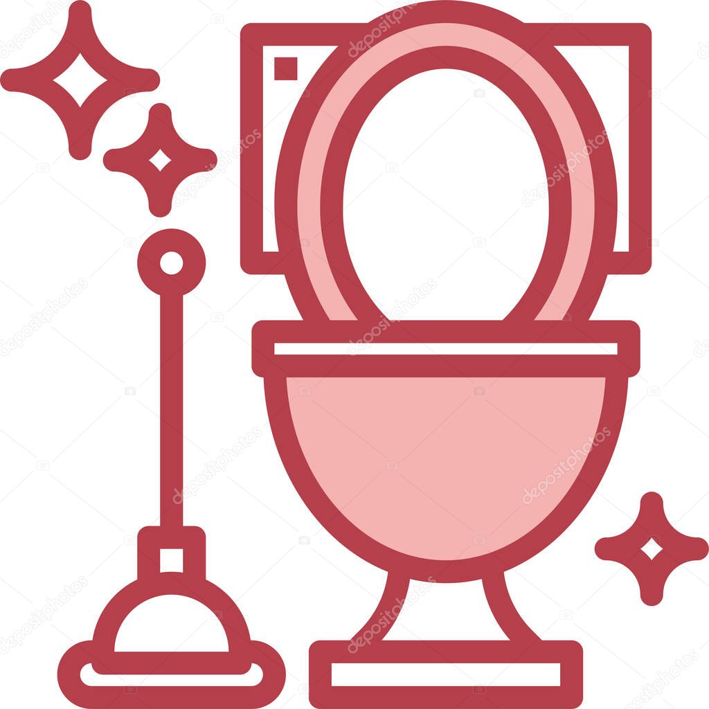 Clean toilet icon, vector illustration