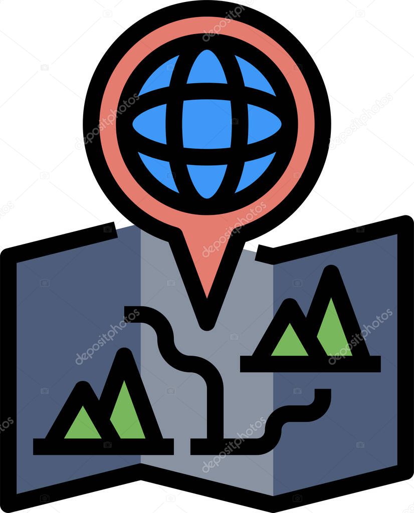 Geography icon, vector illustration