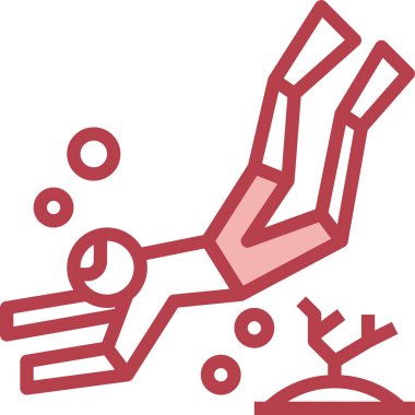 Dalgıç simgesi, vektör illüstrasyonu