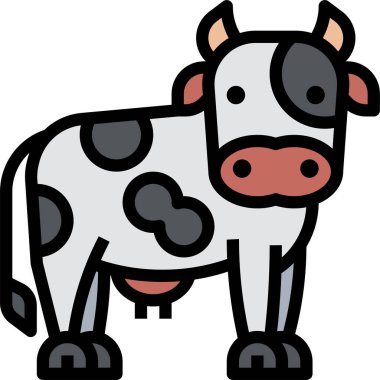 inek simgesi, vektör illüstrasyonu