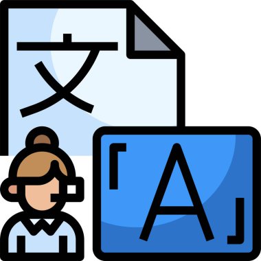 Dil iletişim simgesi, vektör illüstrasyonu