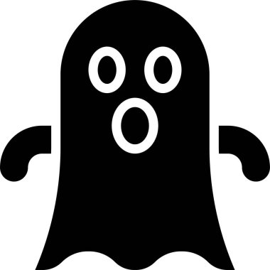 Beyaz Arkaplan 'da izole edilmiş hayalet ikonu. Hayalet vektör simgesi, Duygusal Çeşitlilik. Basit düz stil tasarım elementleri. Ürkütücü korku görüntüleri.