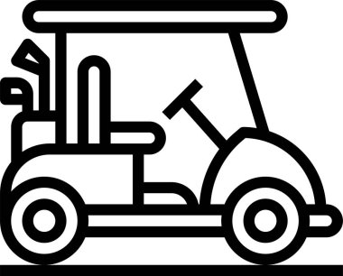 Golf cart kutsal kişilerin resmi, vektör çizim