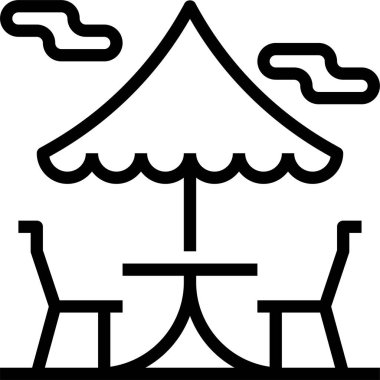 Cafe kutsal kişilerin resmi, vektör çizim