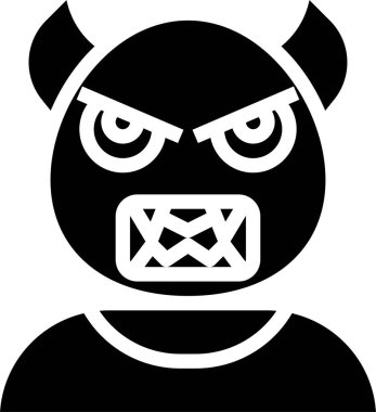 Beyaz arkaplanda vektör şeytan simgesi 