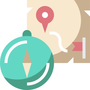 Pusula, gezinti simgesi. vektör çizim