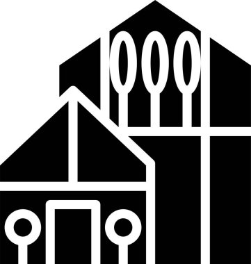 Yeşil ev simgesi, vektör illüstrasyonu