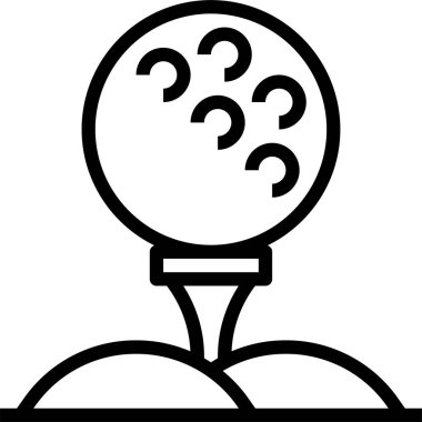 Golf topu simgesi, vektör illüstrasyonu