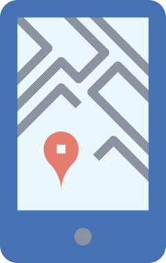 Akıllı telefon simgesi, vektör illüstrasyonunda uygulama mesafesi