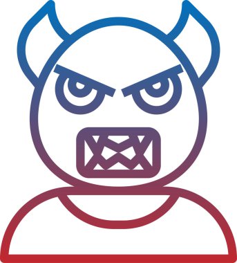 Beyaz arkaplanda vektör şeytan simgesi 