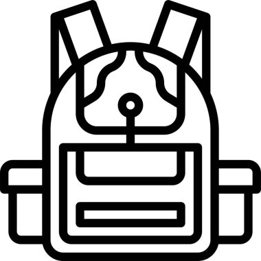 sırt çantası simgesi, vektör illüstrasyonu