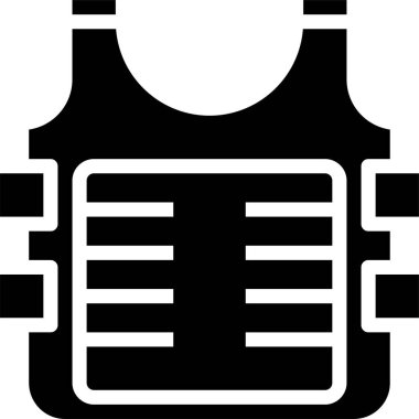 Kurşun geçirmez yelek simgesi, vektör illüstrasyonu