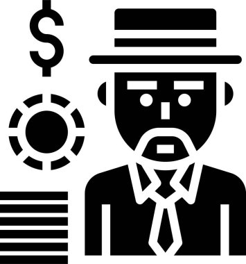 Kumarbaz simgesi, vektör illüstrasyonu