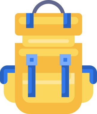 sırt çantası simgesi, vektör illüstrasyonu