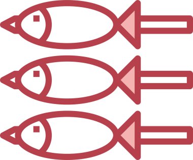 Balık bbq simgesi, vektör illüstrasyonu