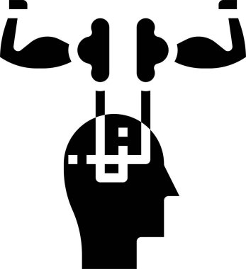 Beyin gücü simgesi, vektör illüstrasyonu