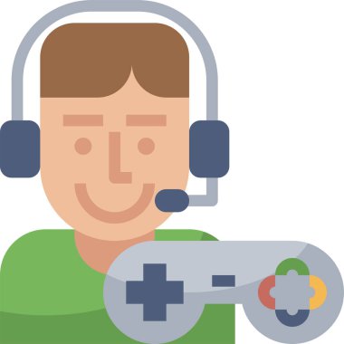 Oyuncu simgesi, vektör illüstrasyonu