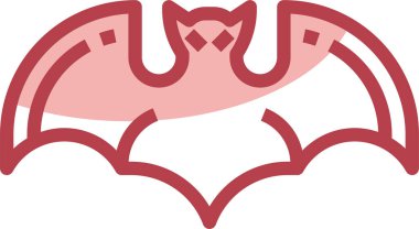 Cadılar Bayramı yarasa simgesi, vektör tasarımı beyaz arkaplanda izole