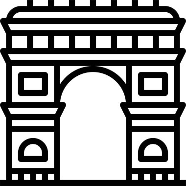 Ark de Triomphe simgesi, vektör illüstrasyonu