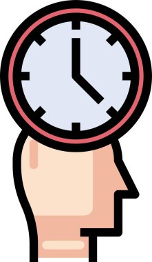 Alarm beyin işlem simgesi, vektör illüstrasyonu