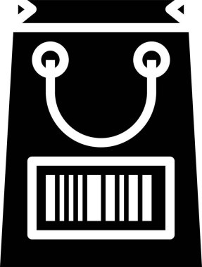 Barkod simgesi, vektör illüstrasyonlu paket 