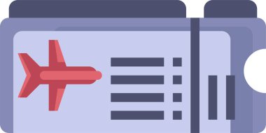 Uçuş kartı simgesi, vektör illüstrasyonu