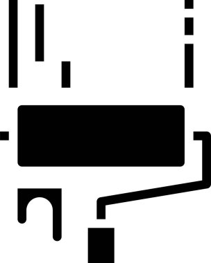 Beyaz arka planda boya silindiri. İnşaat aletleri. Tamir ve dekorasyon için elementler. Serbest çizim