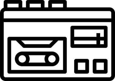 kaset simgesi, vektör illüstrasyonu