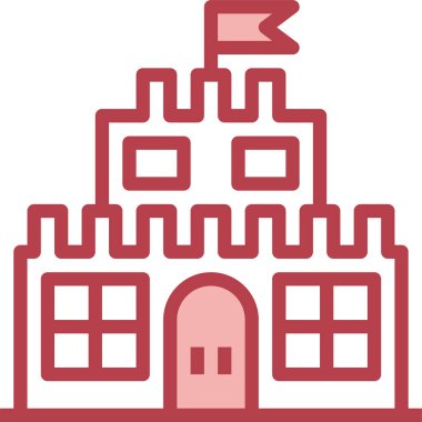 Şato simgesi, vektör illüstrasyonu