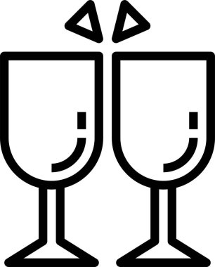 Şampanya ikonu, vektör illüstrasyonu