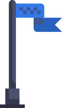 Bayrak direği simgesi, vektör illüstrasyonu